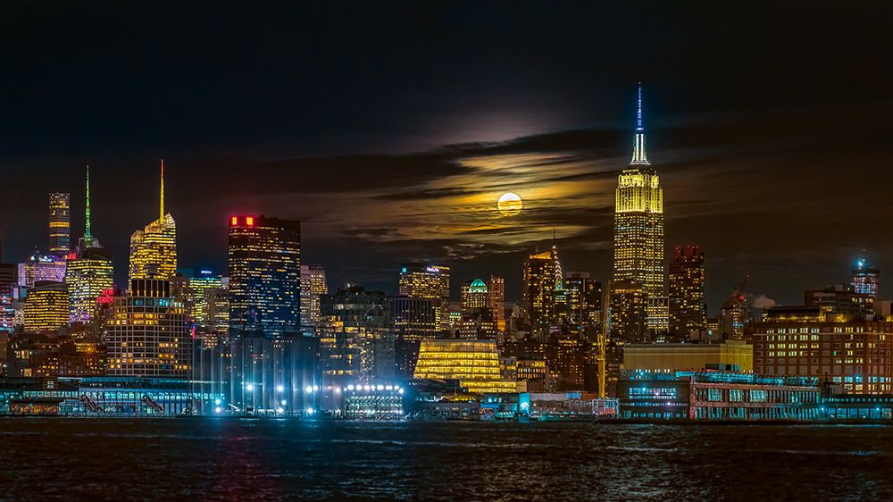 Super Blue Moon 2018-New York City art print by Hua Zhu for $57.95 CAD