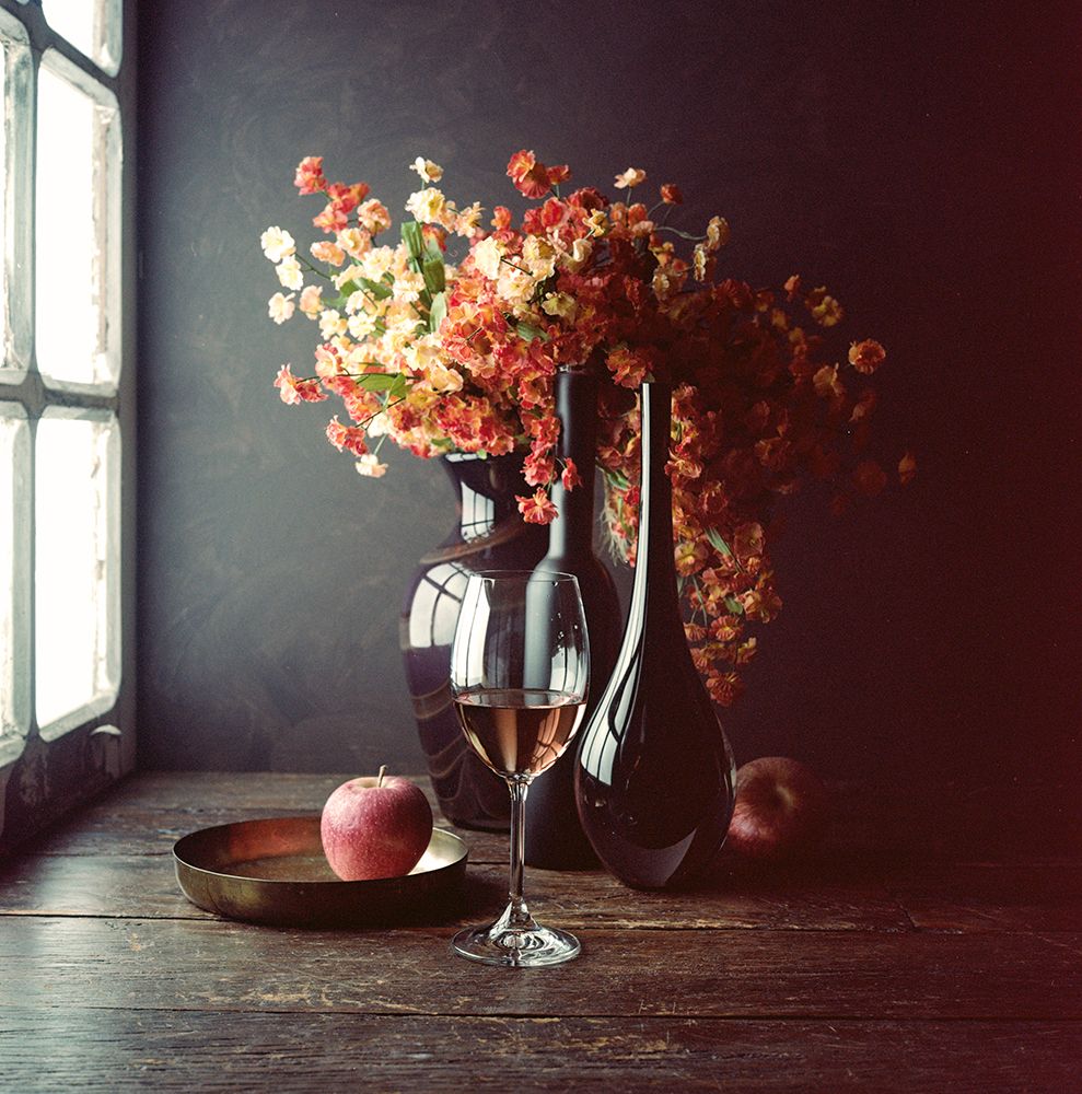 Still Life With Wine And An Apple art print by Luiz Laercio for $57.95 CAD