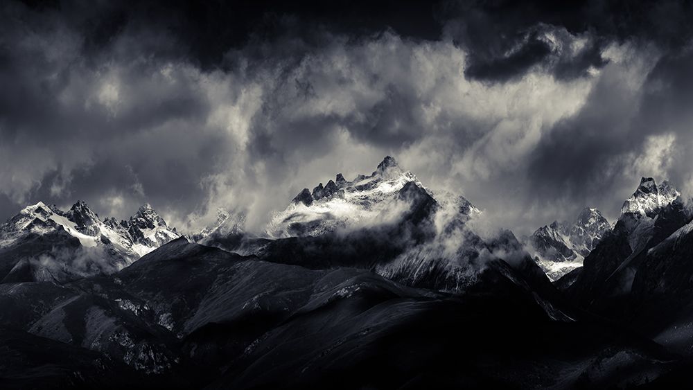 Dramatic Mountain Peaks art print by Qiye for $57.95 CAD
