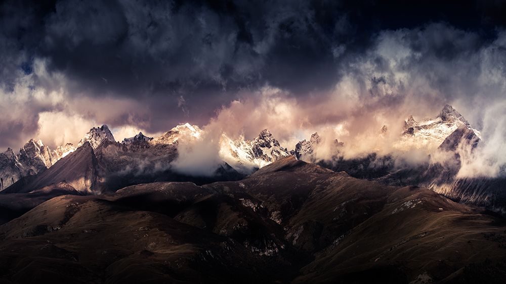 Dramatic Mountain Peaks art print by Qiye for $57.95 CAD