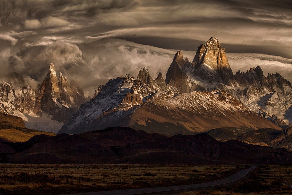 Striped Sky Over The Patagonia Spikes art print by Peter Svoboda Mqep for $57.95 CAD