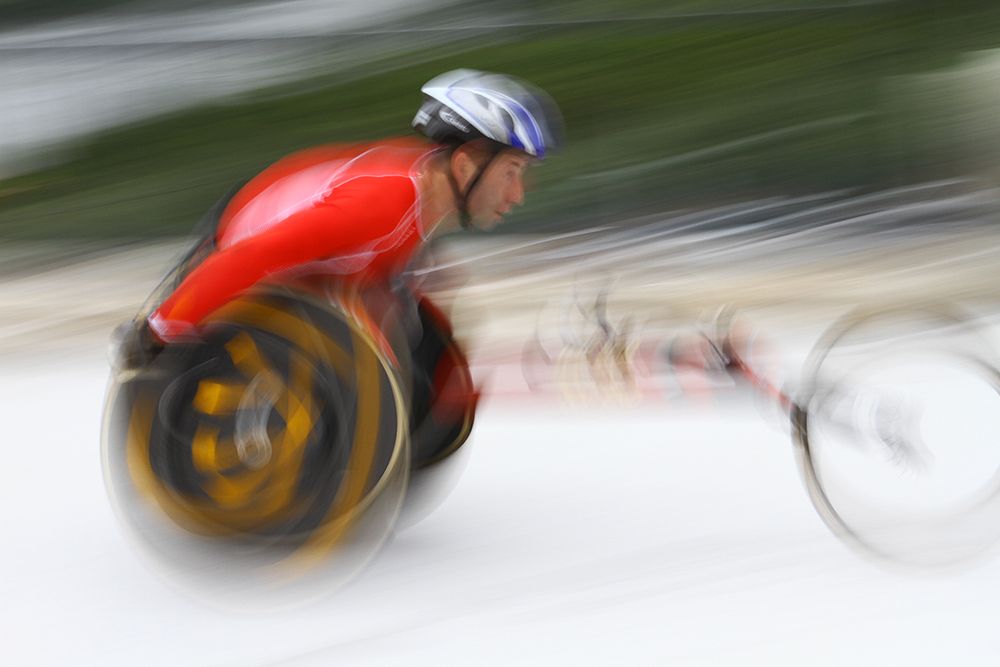 Wheelchair Road Racing art print by Jose Prata dos for $57.95 CAD