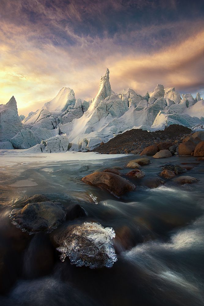 Golden Hour Glacier River art print by kaka for $57.95 CAD