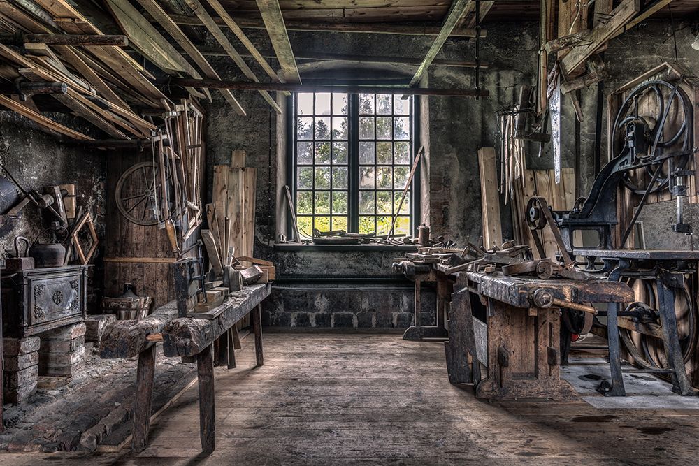 The Carpenters Workshop art print by Ludwig Riml for $57.95 CAD