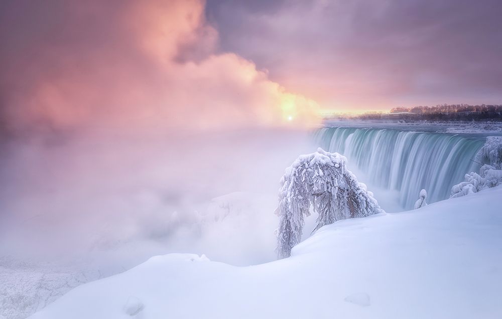 Sunrise At Niagara Falls art print by Larry Deng for $57.95 CAD