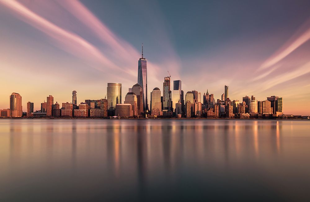 Golden Manhattan art print by Wei Dai for $57.95 CAD