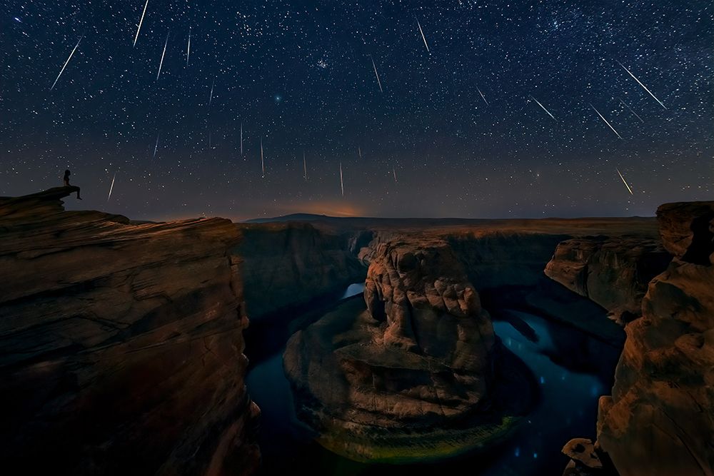 Watching The Comet And The Meteor Shower art print by Hua Zhu for $57.95 CAD