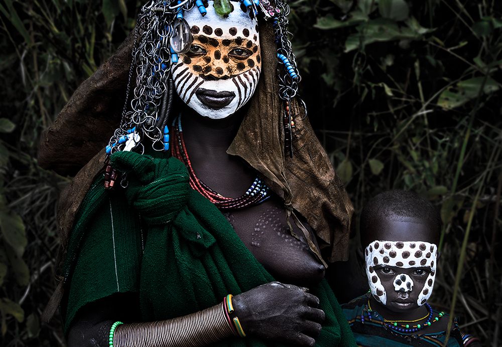 Surma Tribe Woman And Her Child - Ethiopia. art print by Joxe Inazio Kuesta for $57.95 CAD