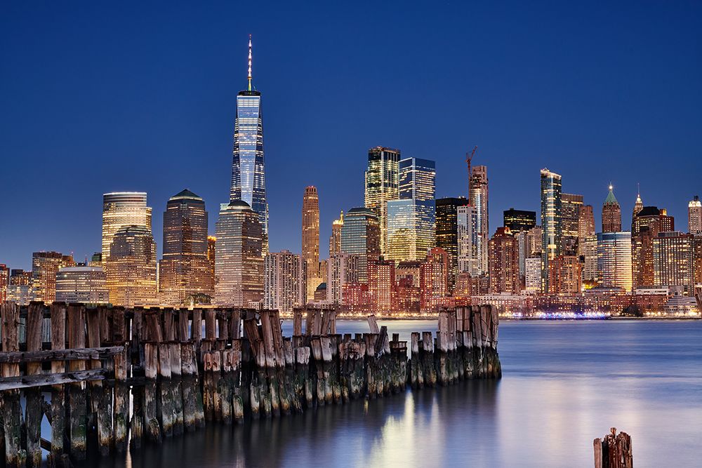 Manhattan Skyline At Night art print by Martin Froyda for $57.95 CAD