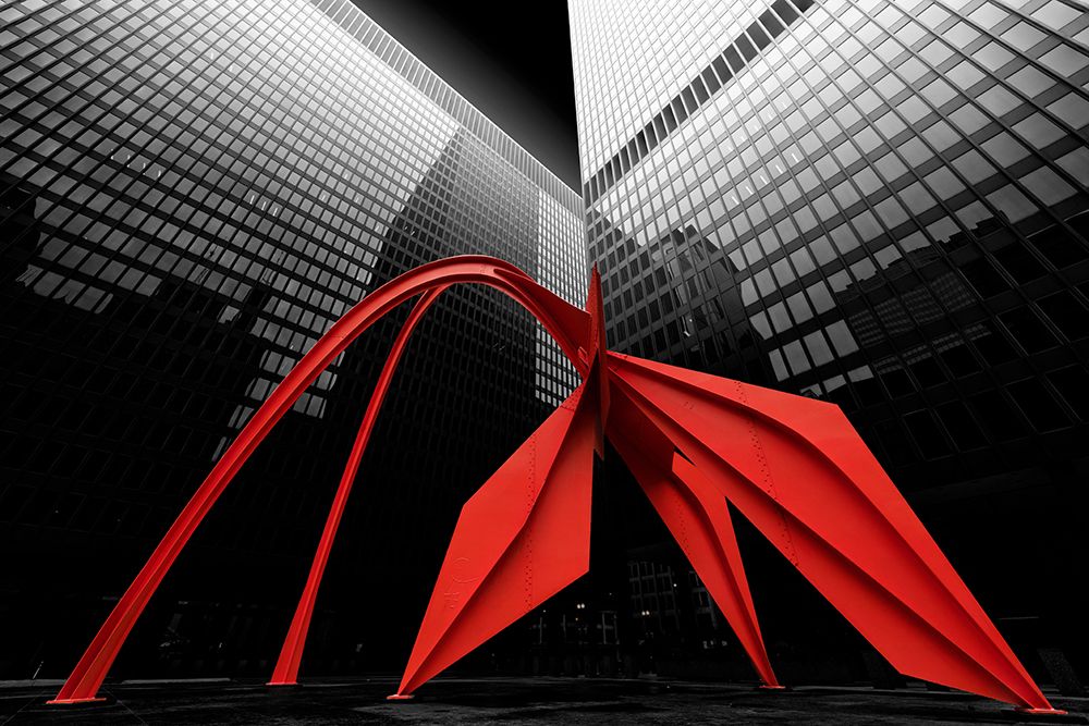Chicago Flamingo Scuplture art print by Henry Zhao for $57.95 CAD