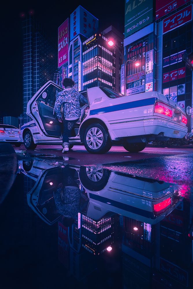 Tokyo Blue Rain art print by Javier De La for $57.95 CAD