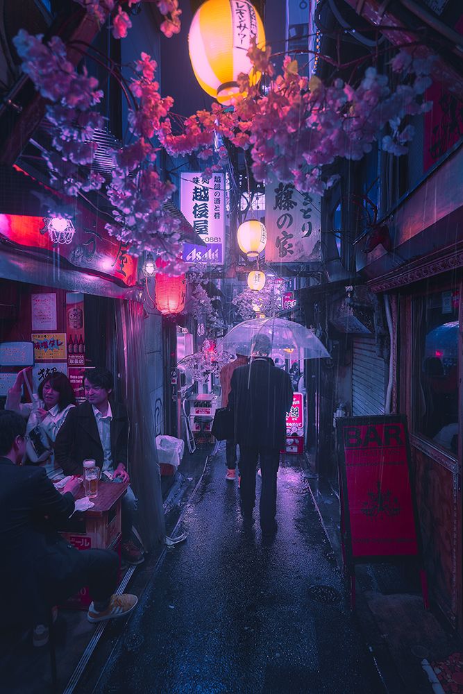 Tokyo Blue Rain art print by Javier De La for $57.95 CAD