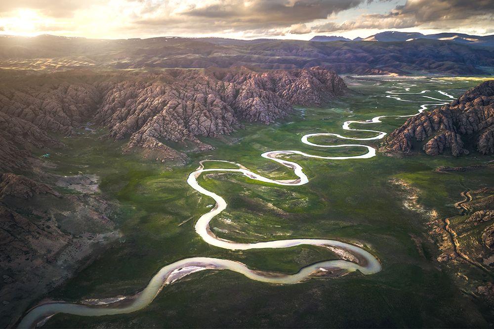 Eighteen Bends Of Waterway art print by Tianqi for $57.95 CAD