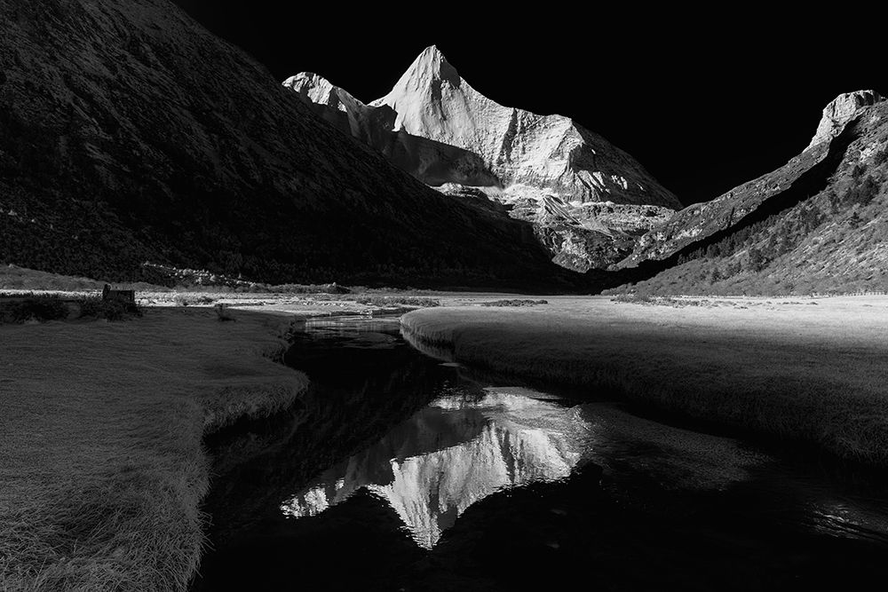 Mountain River Reflection art print by Chenzhe for $57.95 CAD