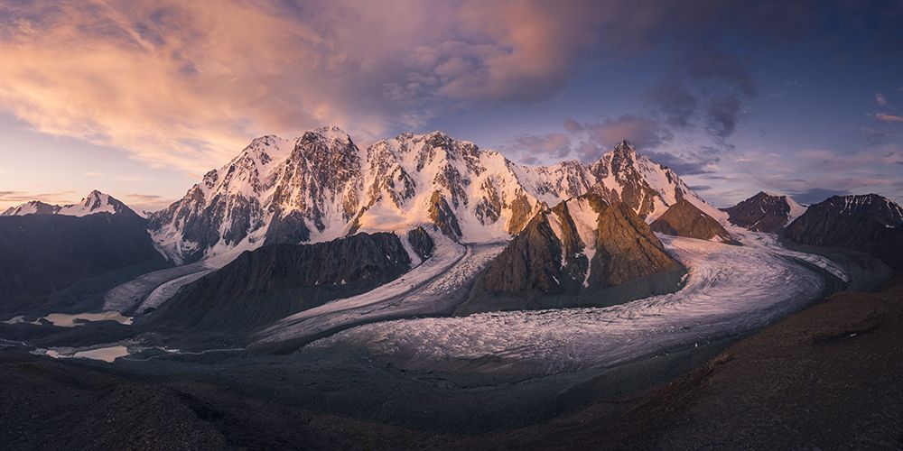Snowy Peaks Glacier Sunset art print by qiye for $57.95 CAD