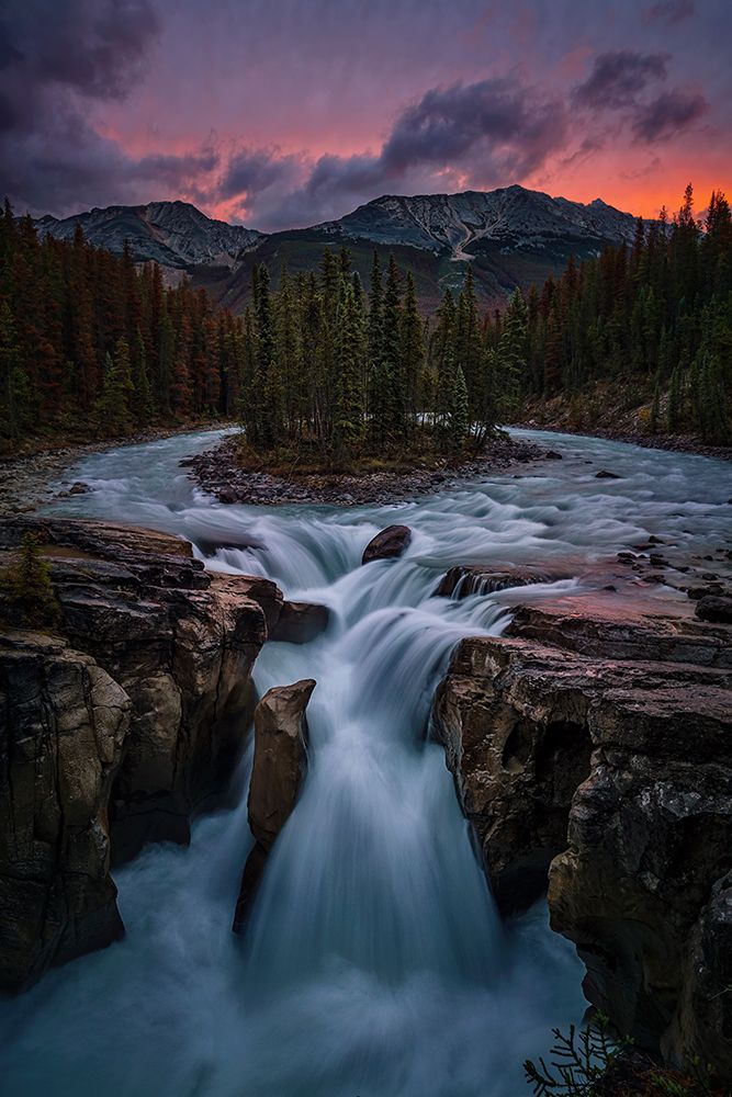Sunrise At Sunwapta Falls art print by Lydia Jacobs for $57.95 CAD