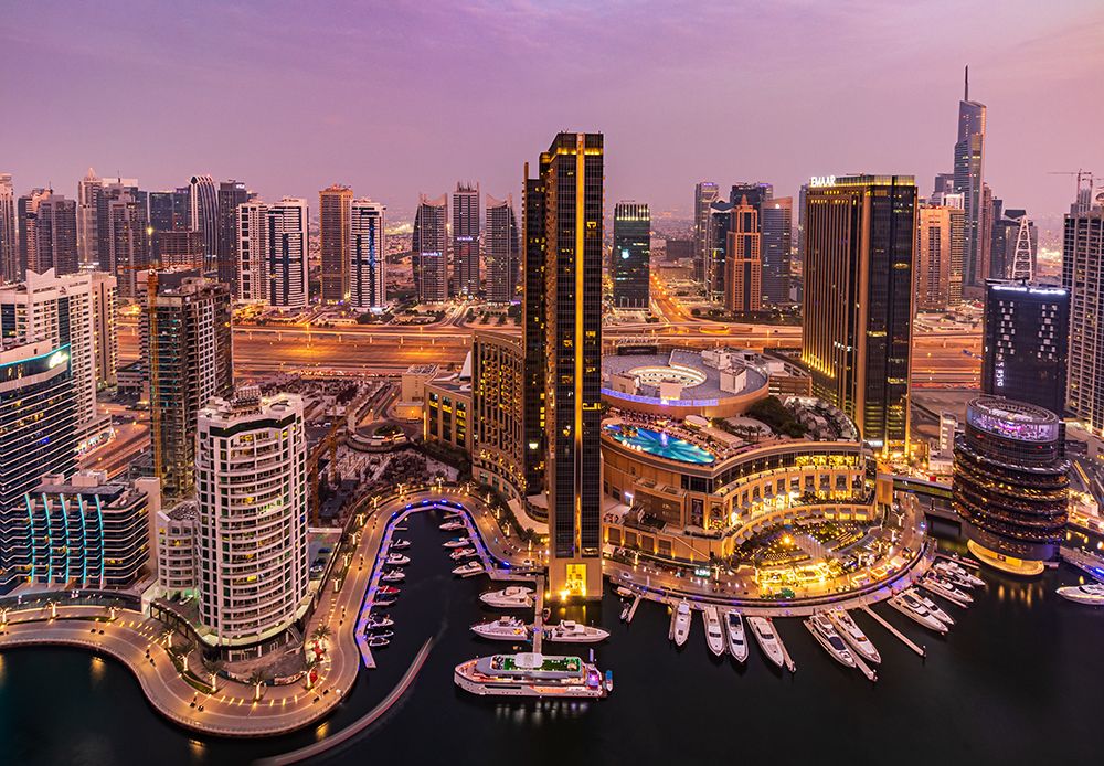 Dubai Marina Skyline art print by Mohammed Shamaa for $57.95 CAD