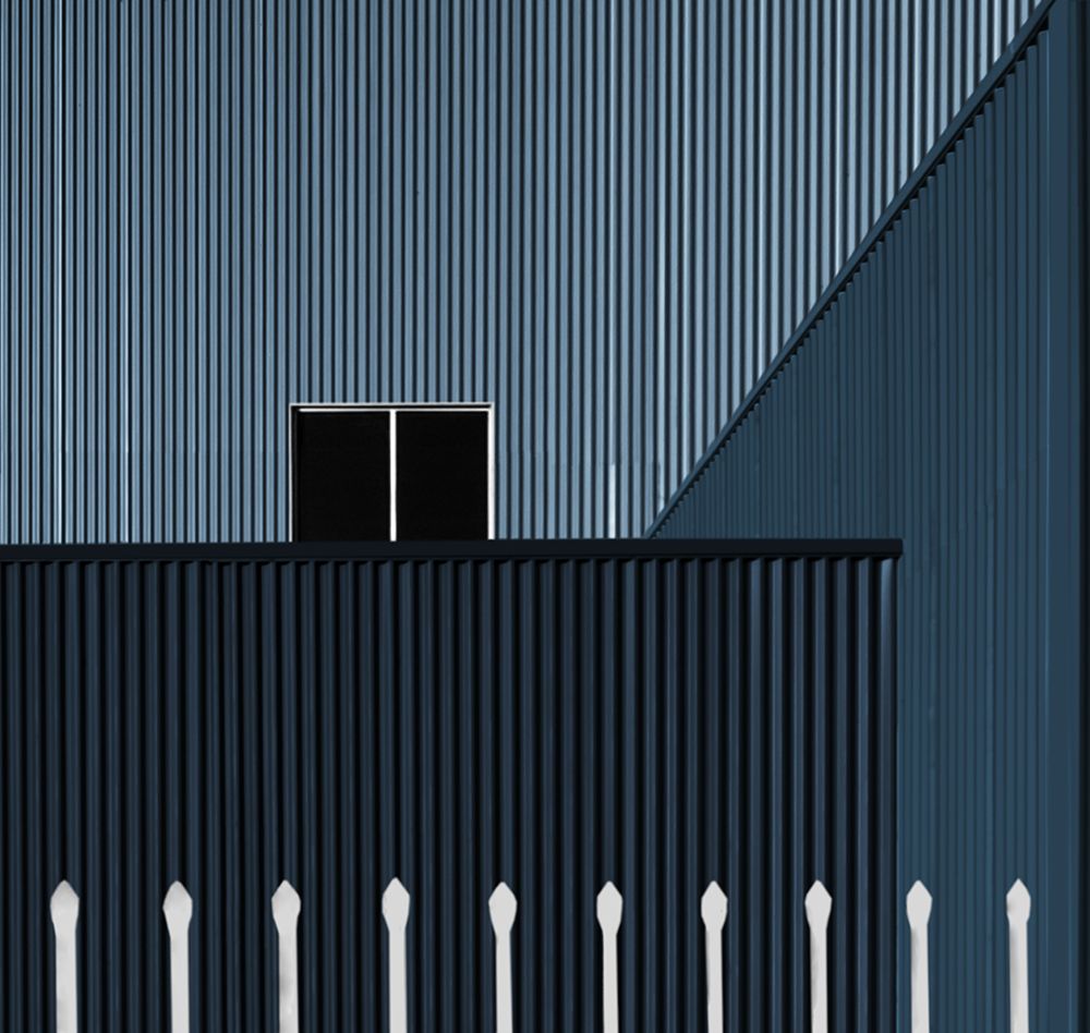 Abstract Blue Facade art print by Jack Huang for $57.95 CAD