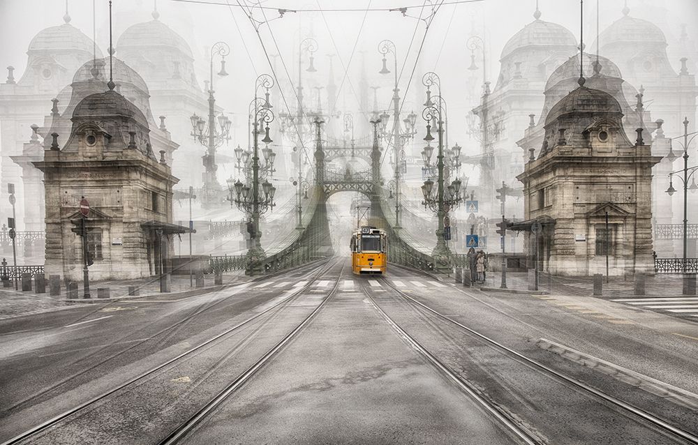 Yellow Tram - Budapest art print by C.S. Tjandra for $57.95 CAD