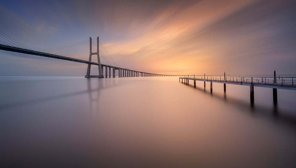 Pastel Bridge art print by Jorge Ruiz Dueso for $57.95 CAD
