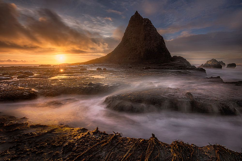 Sunset At Martins Beach After A Winter Storm art print by Hao Howard Liu for $57.95 CAD