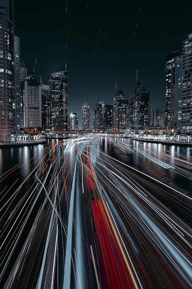 Traffic Jam In The Dubai Canal art print by Carmine Chiriaco for $57.95 CAD