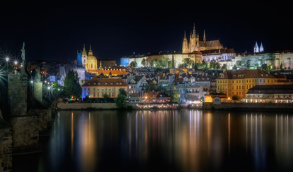 Prague At Night art print by Fran Osuna for $57.95 CAD