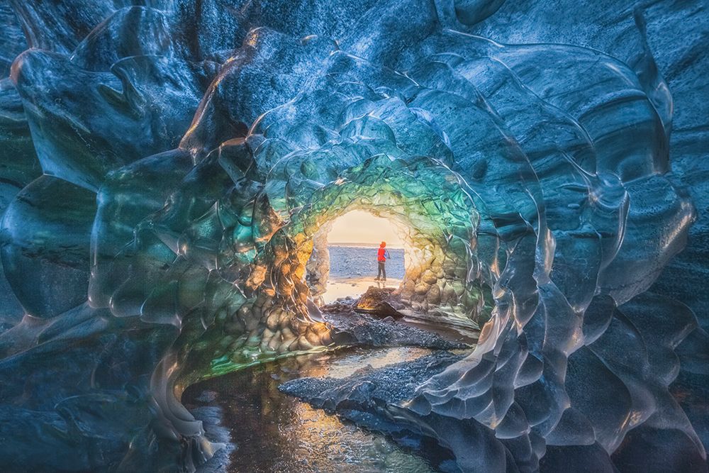 Frozen stream in the melting glacier art print by Peter Svoboda for $57.95 CAD