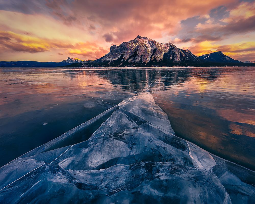 Ice Crack on Abraham Lake art print by Yimei Sun for $57.95 CAD