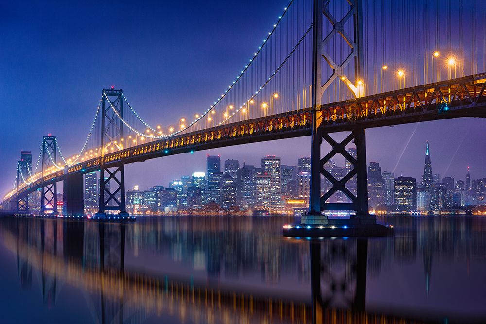 Urban Illusion: The Bay Bridge art print by Michael Zheng for $57.95 CAD