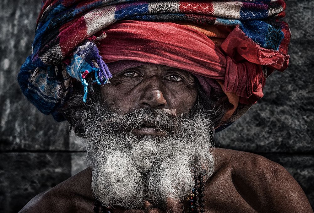 Man At The Pashupatinath Temple - Kathmandu art print by Joxe Inazio Kuesta for $57.95 CAD