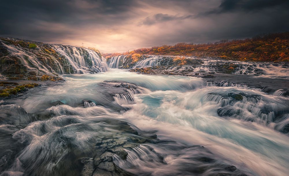 Sunset At Bruarfoss art print by Larry Deng for $57.95 CAD