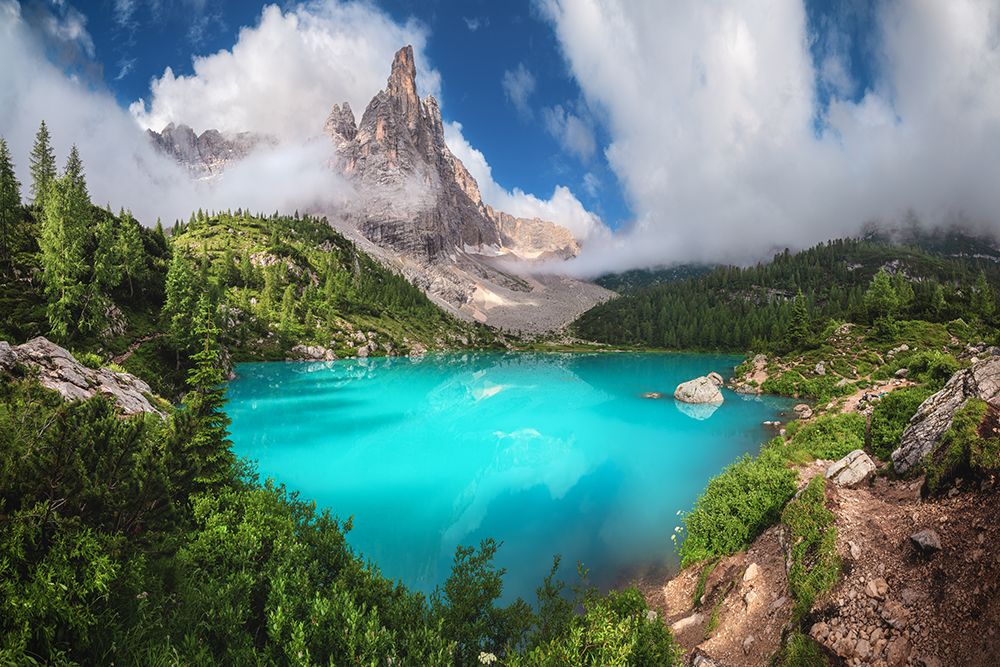 Veneto - Lago Di Sorapis Panorama art print by Jean Claude Castor for $57.95 CAD