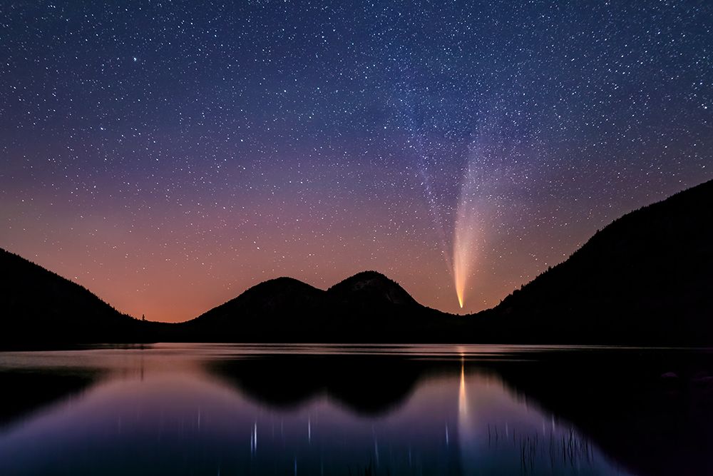 Comet NEOWISE over Jordan Pond art print by Hua Zhu for $57.95 CAD