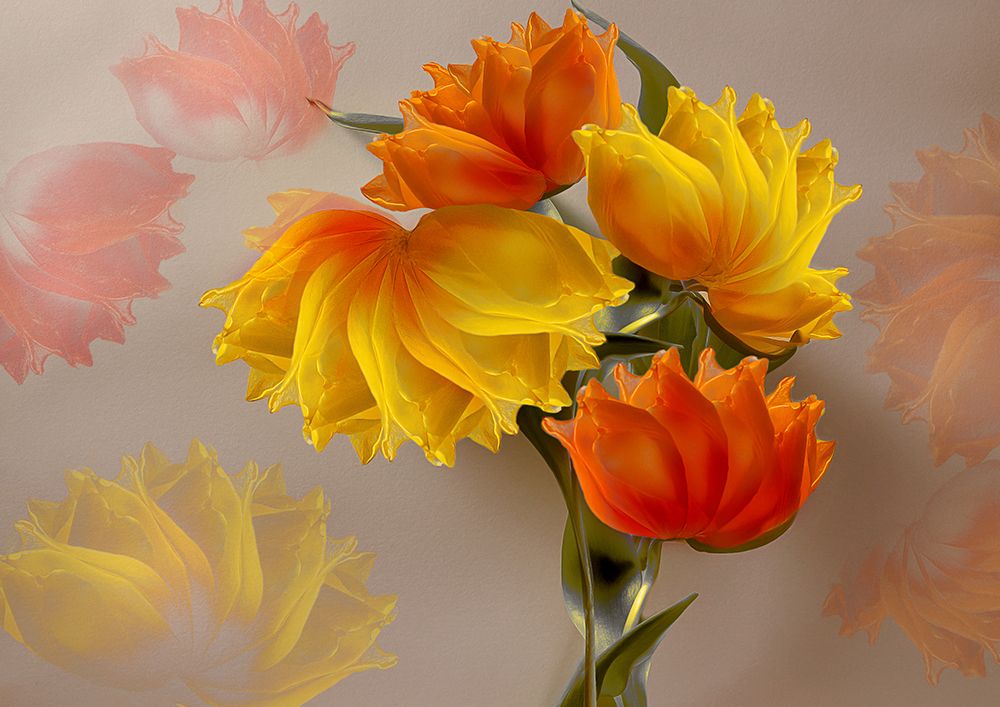 Four Tulips art print by Ludmila Shumilova for $57.95 CAD