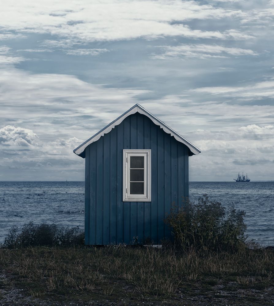 Beach hut art print by Lotte Gronkjar for $57.95 CAD