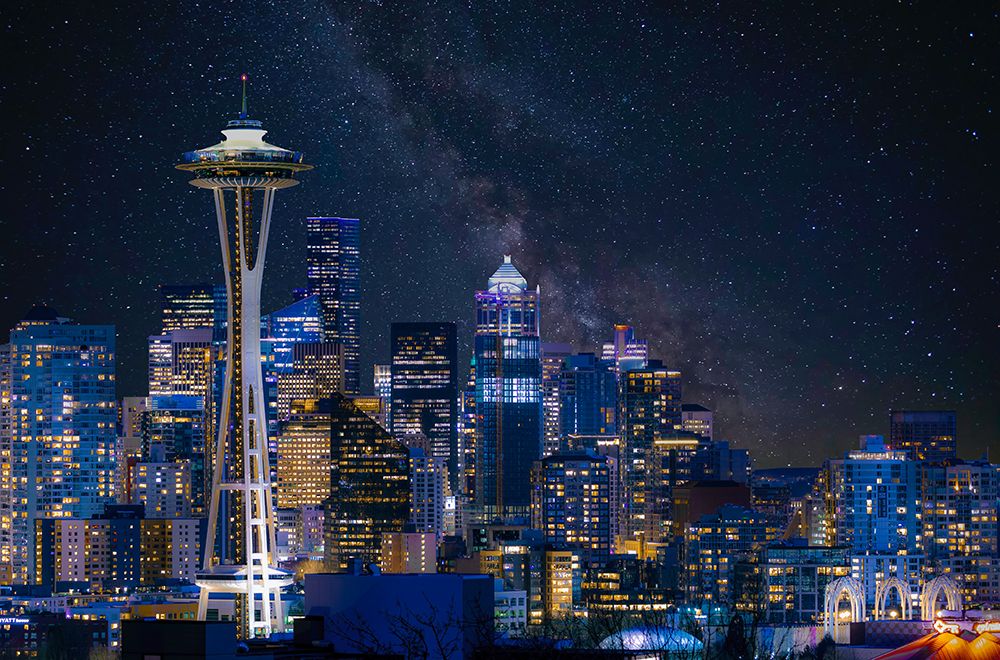 Night At Seattle art print by Danny Gao for $57.95 CAD