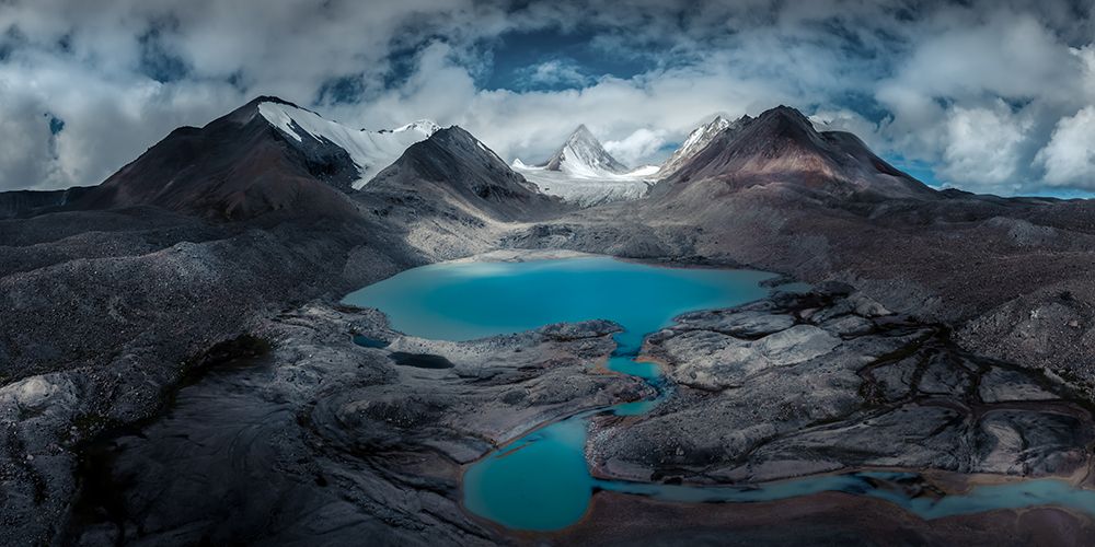 Majestic Alpine Lake art print by Qiye for $57.95 CAD
