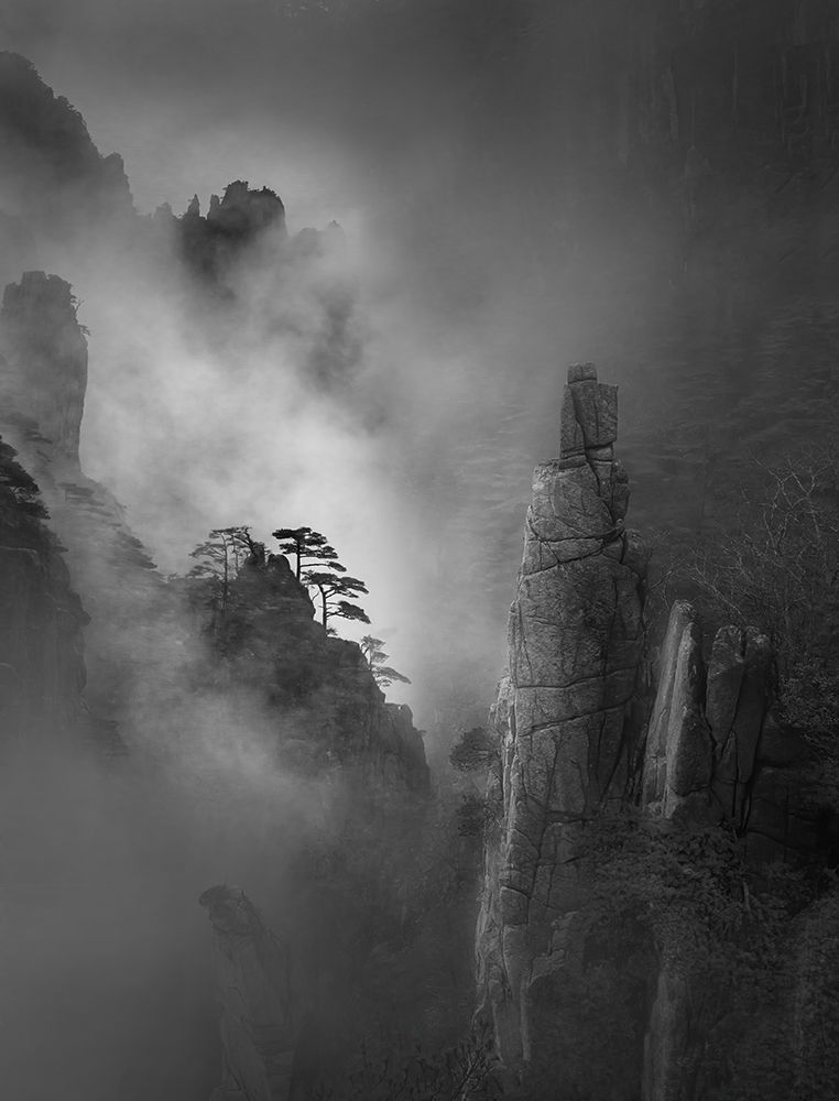 Huang Shan In The Fog art print by GuoJi for $57.95 CAD