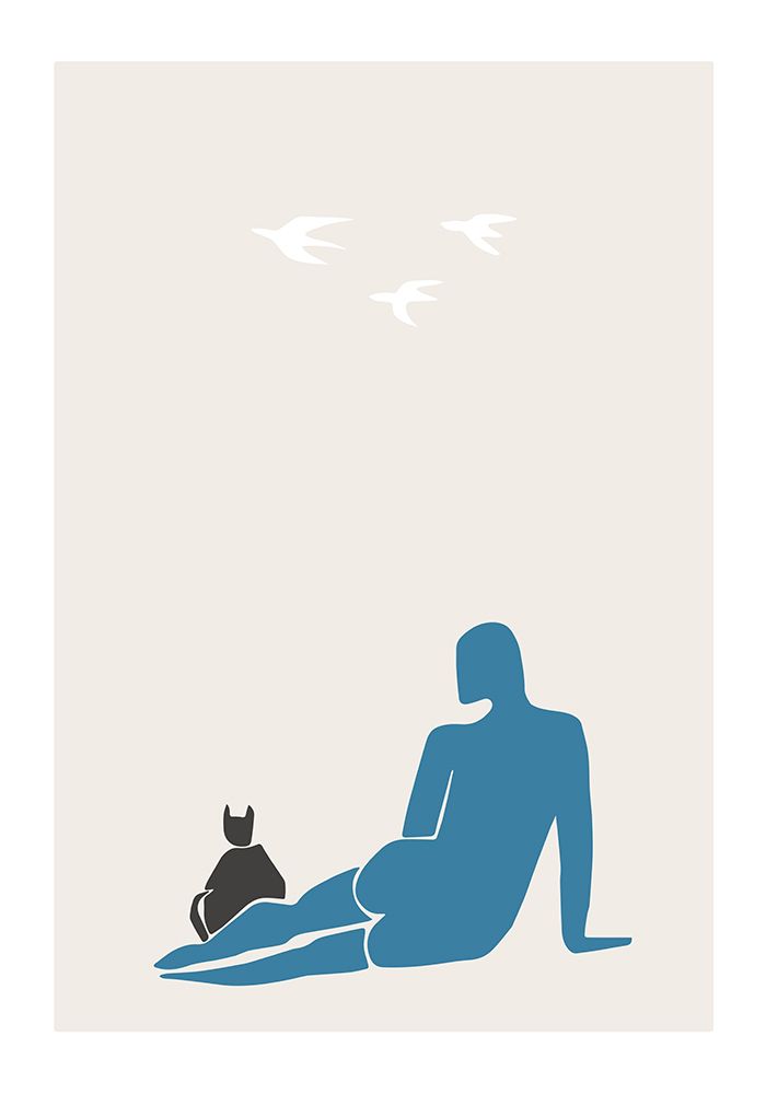 Woman And Cat art print by 1x Studio II for $57.95 CAD