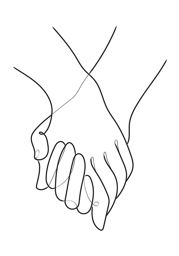 Holding Hands Lines art print by 1x Studio II for $57.95 CAD