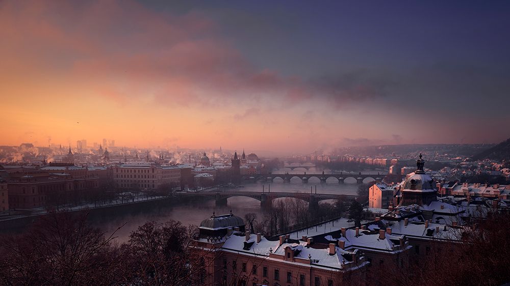 Prague - Winter Mood art print by Martin Froyda for $57.95 CAD