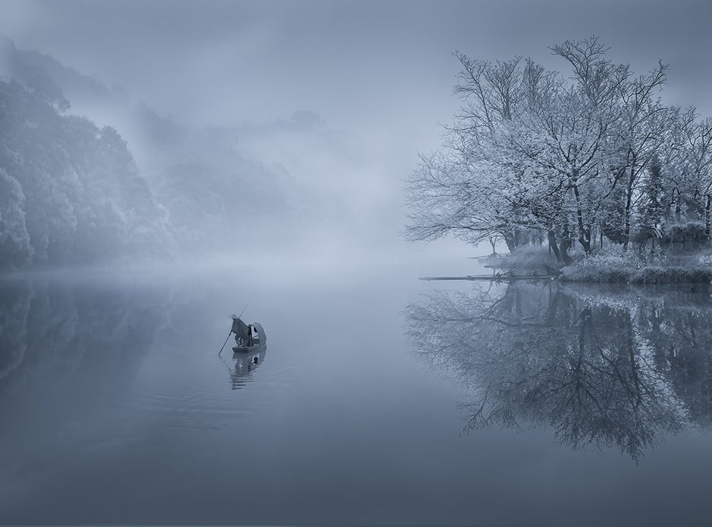 Sailing To The Fog art print by Guoji for $57.95 CAD