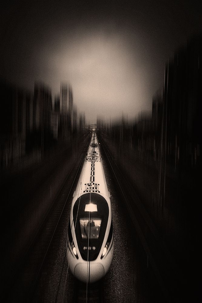 Express train art print by Liu Xing for $57.95 CAD