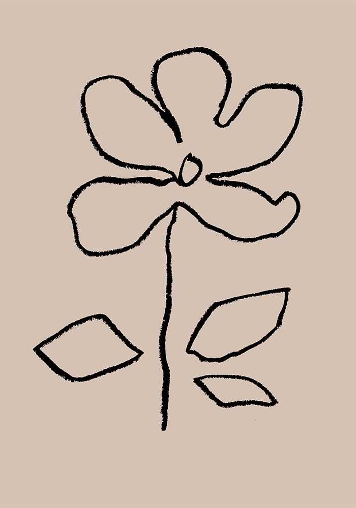 Oil Pastel Flower Black art print by 1x Studio for $57.95 CAD