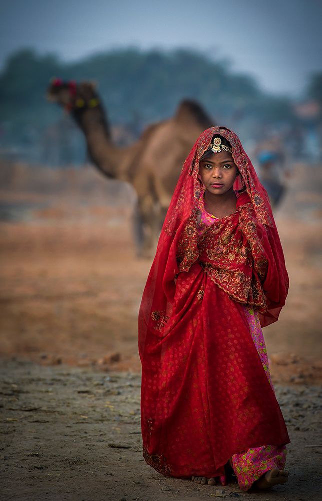 Nomad Girl In Red Dress art print by Rana Jabeen for $57.95 CAD