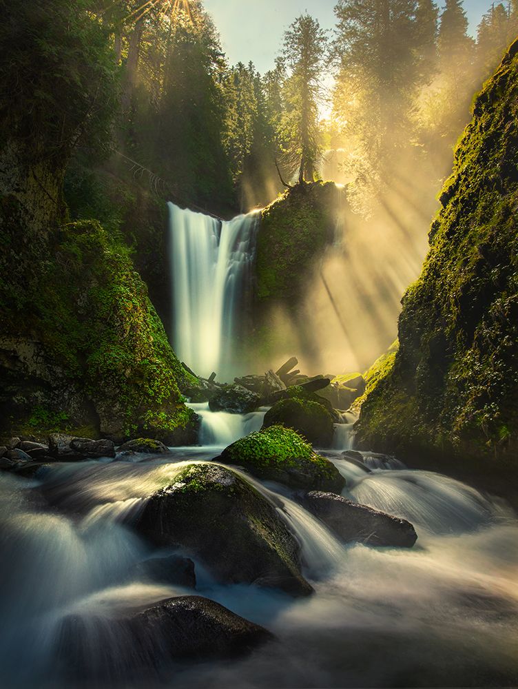 Misty Creek Falls Creek art print by Ruiqing P. for $57.95 CAD