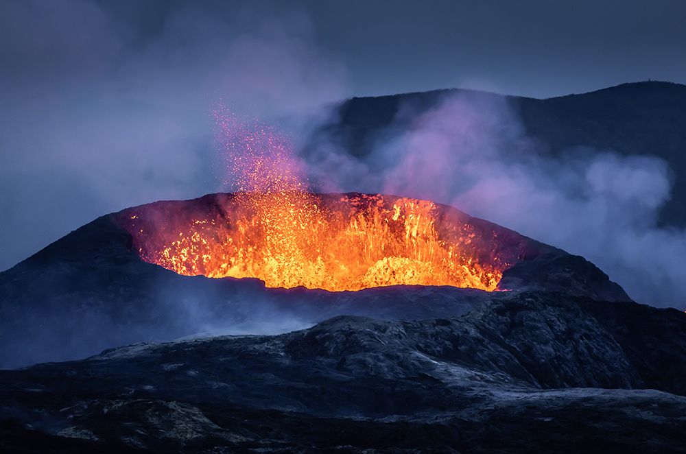 Fagradalsfjall Volcano art print by Genadijs Ze for $57.95 CAD