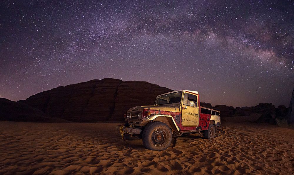Car Under The Milkyway Galaxy art print by Saad Shawki Ibrahim for $57.95 CAD