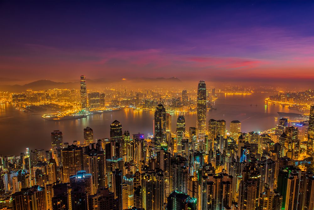 Hong Kong Sunrise art print by Jay Zhu for $57.95 CAD